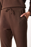 Kadın Paçası Lastikli Slim Straight Eşofman Altı - Kahverengi