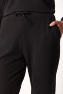 Kadın Paçası Lastikli Slim Straight Eşofman Altı - Siyah