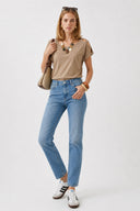 Kadın Petra Dirty Med Blue Boyfriend Jean Pantolon - Dirty Med Blue