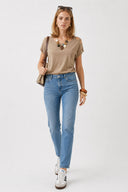 Kadın Petra Dirty Med Blue Boyfriend Jean Pantolon - Dirty Med Blue