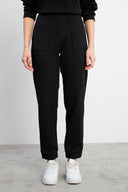Kadın Pike Jogging Pantolon - Siyah