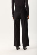 Kadın Pilili Baggy Fit Pantolon - Siyah