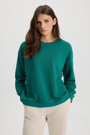 Kadın Plant Orman Baskılı Sweatshirt