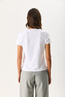 2li Siyah Beyaz Kadın Rachel Bisiklet Yaka Slim Fit Basic Tişört