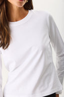 Kadın Rachel Bisiklet Yaka Slim Fit Basic Uzun Kollu Tişört - Beyaz