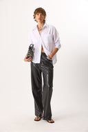 Kadın Regular Fit Cepli Poplin Gömlek %100 Pamuk - Beyaz