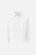 Kadın Regular Fit Cepli Poplin Gömlek %100 Pamuk - Beyaz