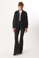 Kadın Regular Fit Kaşe Ceket - Siyah