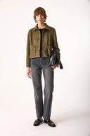 Kadın Regular Fit Süet Ceket - Haki