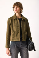 Kadın Regular Fit Süet Ceket - Haki