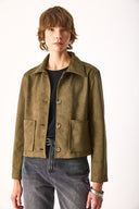 Kadın Regular Fit Süet Ceket - Haki