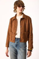 Kadın Regular Fit Süet Ceket - Taba