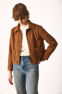 Kadın Regular Fit Süet Ceket - Taba