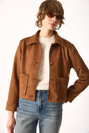 Kadın Regular Fit Süet Ceket - Taba