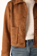 Kadın Regular Fit Süet Ceket - Taba