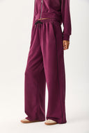 Kadın Regular Fit Yanı Yırtmaçlı Yumuşak Dokulu Jogging Pantolon (CUPRO) - Bordo