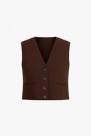Kadın Regular Fit Yelek - Kahverengi