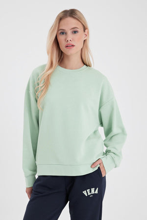 Kadın Rhona Ada Çayı Bisiklet Yaka Regular Fit 3 İplik Sweatshirt