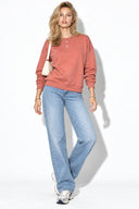 Kadın Rhona Bisiklet Yaka Regular Fit 3 İplik Sweatshirt %100 Pamuk-Gülkurusu