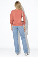 Kadın Rhona Bisiklet Yaka Regular Fit 3 İplik Sweatshirt %100 Pamuk-Gülkurusu