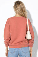 Kadın Rhona Bisiklet Yaka Regular Fit 3 İplik Sweatshirt %100 Pamuk-Gülkurusu