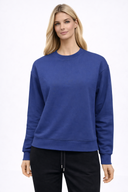Kadın Rhona Bisiklet Yaka Regular Fit 3 İplik Sweatshirt %100 Pamuk - Navy