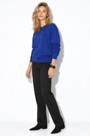 Kadın Rhona Bisiklet Yaka Regular Fit 3 İplik Sweatshirt %100 Pamuk-Navy