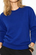 Kadın Rhona Bisiklet Yaka Regular Fit 3 İplik Sweatshirt %100 Pamuk-Navy
