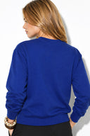 Kadın Rhona Bisiklet Yaka Regular Fit 3 İplik Sweatshirt %100 Pamuk-Navy