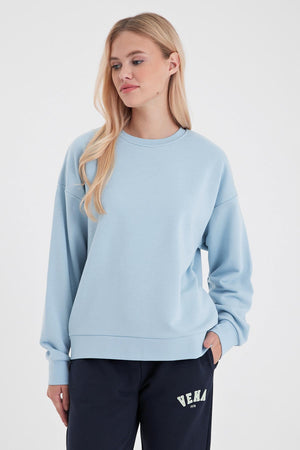 Kadın Rhona Gök Mavisi Bisiklet Yaka Regular Fit 3 İplik Sweatshirt