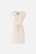 Kadın Riva Önü Düğmeli Regular Fit Gabardin Elbise - Kemik