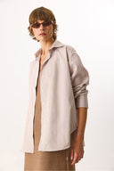 Kadın Rose Regular Fit Çizgili Gömlek - Taş Çizgili