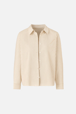 Kadın Rose Regular Fit Çizgili Gömlek - Taş Çizgili