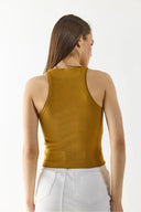 Kadın Sandra Halter Top Crop Atlet - Bakır