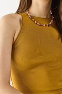 Kadın Sandra Halter Top Crop Atlet - Bakır