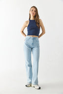 Kadın Sandra Halter Top Crop Atlet - Navy