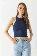 Kadın Sandra Halter Top Crop Atlet - Navy