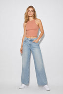 Kadın Sandra Halter Top Crop Atlet - Sütlü Kahve