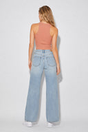 Kadın Sandra Halter Top Crop Atlet - Sütlü Kahve