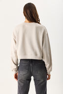 Kadın Self Love Baskı Detaylı Sweatshirt %100 Pamuk - Gri