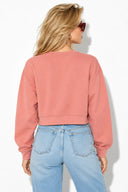 Kadın Self Love Baskı Detaylı Sweatshirt %100 Pamuk-Gülkurusu