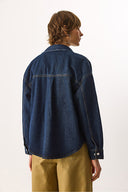 Kadın Sementa Dark Blue Jean Dış Gömlek %100 Pamuk - Dark Blue