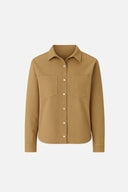 Kadın Sementa Renkli Jean Dış Gömlek %100 Pamuk - Camel