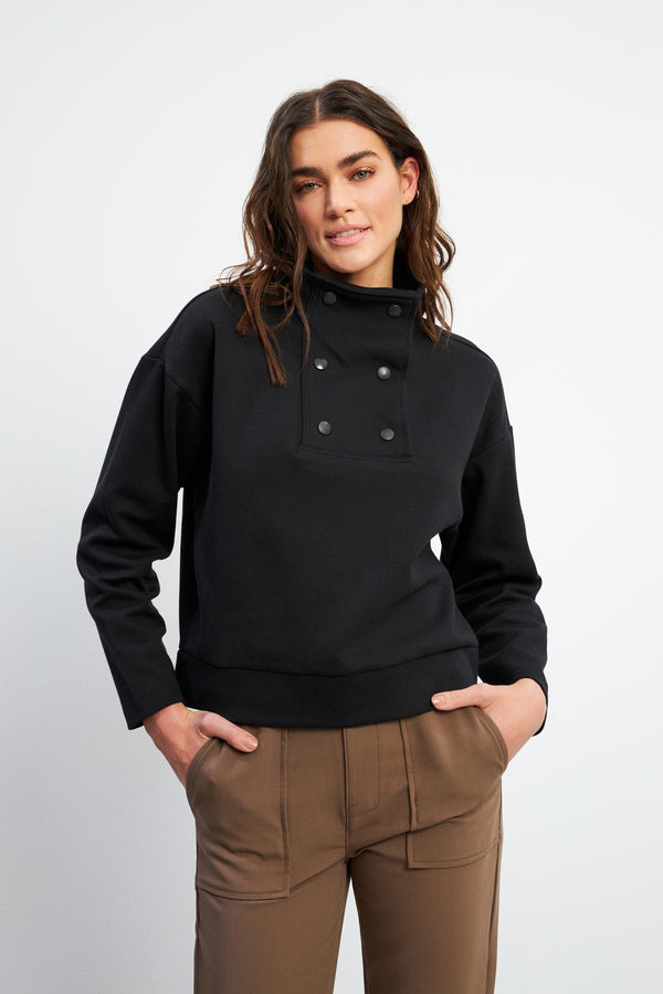 Kadın Sera Siyah Dik Yaka Sweatshirt