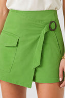 Kadın Sienna Slim Fit Gabardin Şort Etek - Çağla