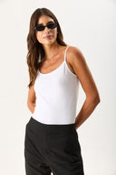 Kadın Slim Fit İp Askılı Atlet - Beyaz