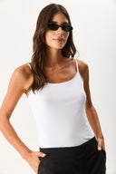 Kadın Slim Fit İp Askılı Atlet - Beyaz