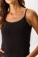 Kadın Slim Fit İp Askılı Atlet - Siyah