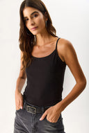 Kadın Slim Fit İp Askılı Atlet - Siyah