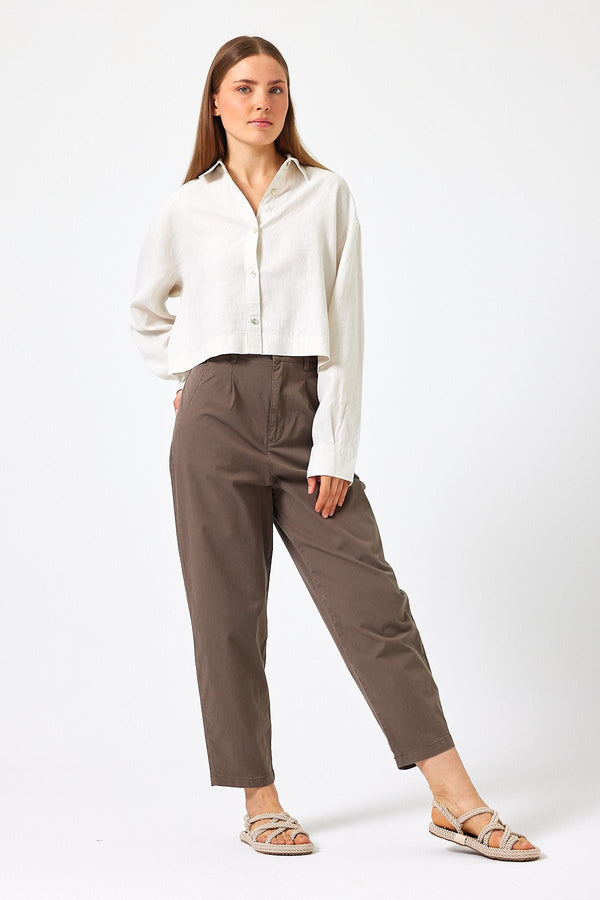 Stacy Slouchy Chino Pantolon(TENCEL)(TM) - VİZON